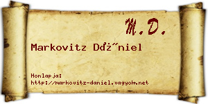Markovitz Dániel névjegykártya